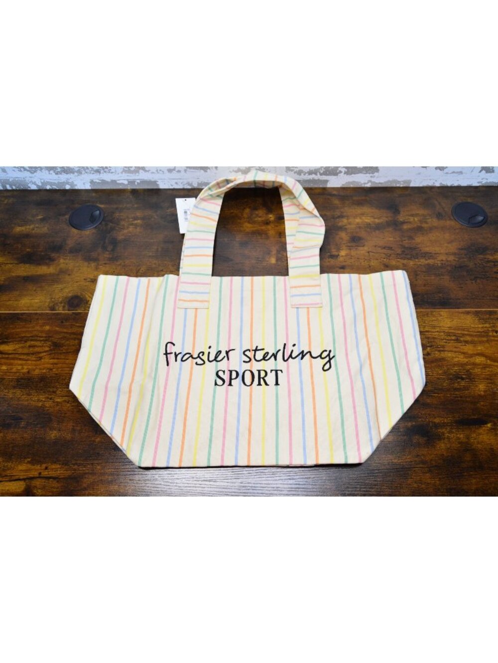 New Frasier Sterling Sport canvas tote bag stripes